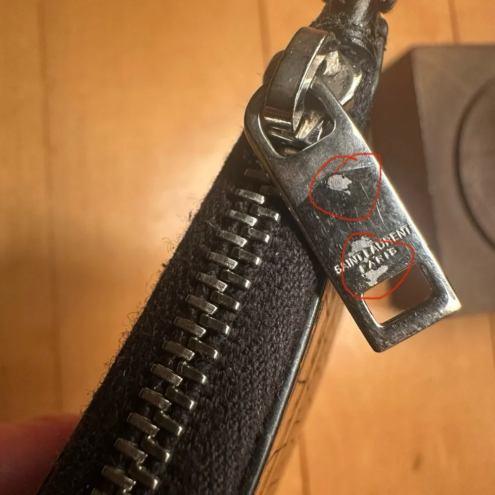 Saint Laurent Black Croc-Embossed card holder/wallet - Picture 15 of 16